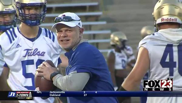 TU head coach likes mixing it up with his players in practice