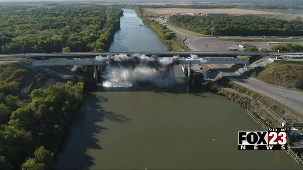 US-412 bridge over Verdigris River demolished in one BANG