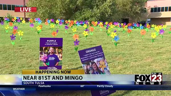 Pinwheel garden on Tulsa college campus honors Alzheimer’s victims