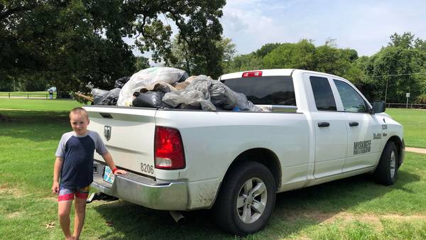 Muskogee 9-year-old uses his birthday to pick up trash