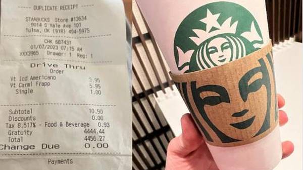 Starbucks overcharges Tulsa man more than $4,000 for a $10 coffee run