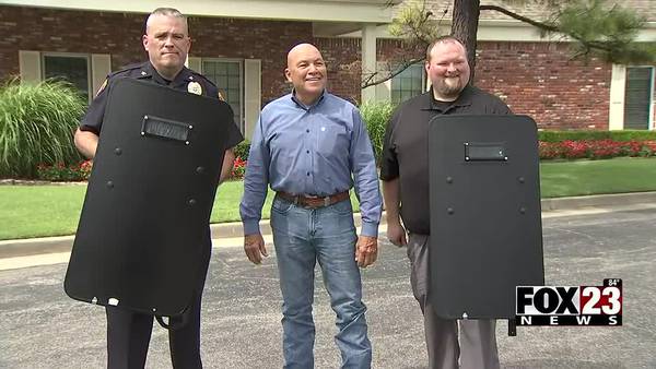 Video: Police departments given ballistic shields to help with school security