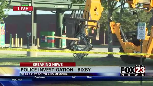 Video: Bixby police say forklift was used in ATM theft