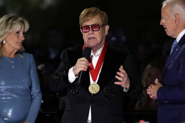 Elton John given National Humanities Medal at White House concert