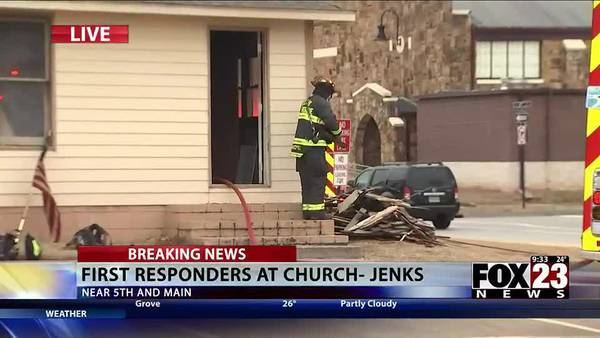 VIDEO: Firefighters respond to church fire in Jenks