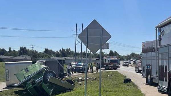 Truck hauling 105 cattle overturns in Oklahoma City, troopers say