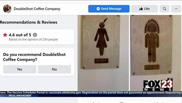 Controversial bathroom signs at Tulsa coffee shop causing concerns