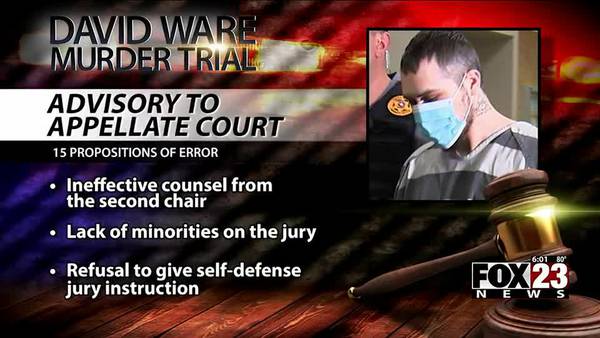 VIDEO: David Ware's defense files first document is appeals process