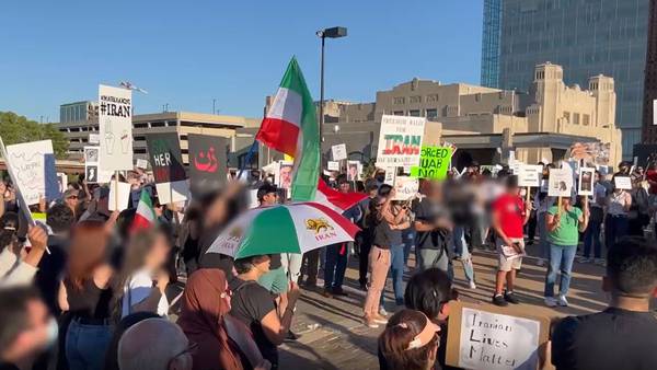 Iranian students showed up for the Freedom Rally for Iran at the Center of the Universe
