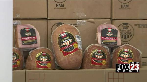 Oklahoma food bank receives massive ham donation