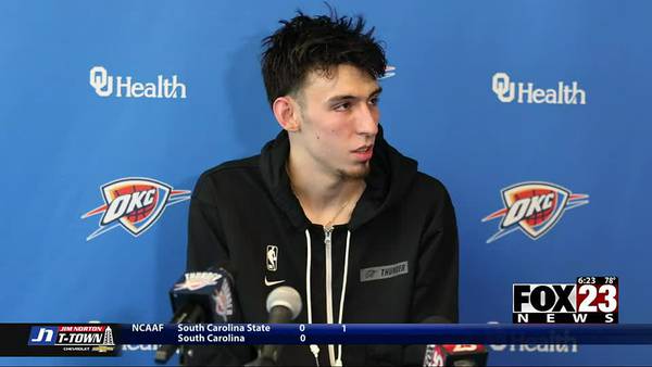 Thunder's Holmgren talks to media for 1st time since getting hurt