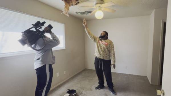 Apartment tenant upset after ceiling goes without repairs, leads to water damage 