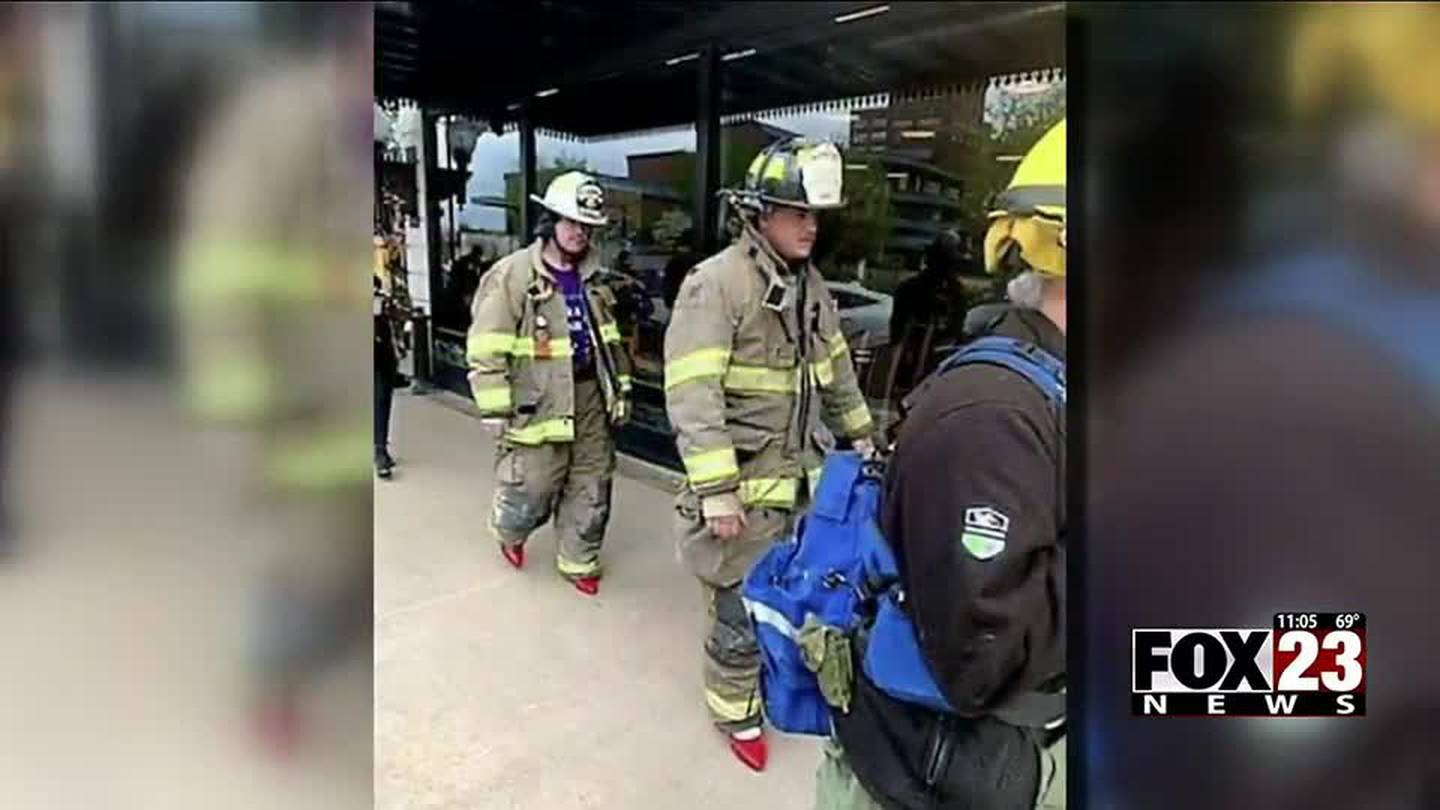 Green Country firefighters walk in high heels to raise awareness for ...