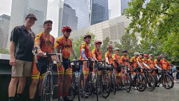 Calif. firefighters who cycled through Tulsa arrive in NYC for 9/11 remembrance