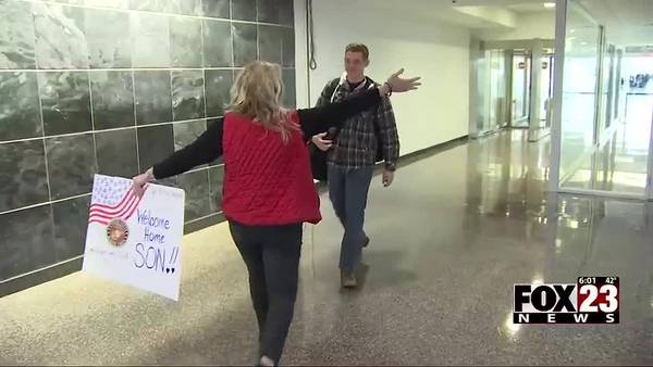 Tulsa Marine returns home for holidays after 3 years
