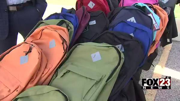 Video: Broken Arrow Church holds backpack giveaway