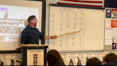 Bartlesville High School teaching Osage language class