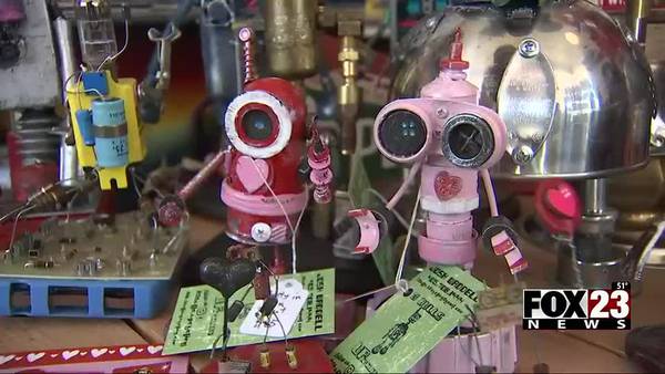 Local gift shop unveils Valentine’s themed robot sculptures