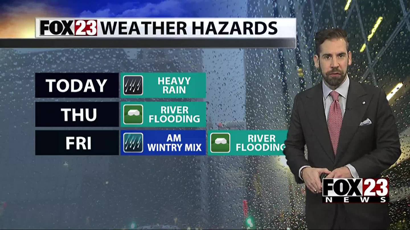 Very wet Wednesday with a few snowflakes possible – FOX23 News