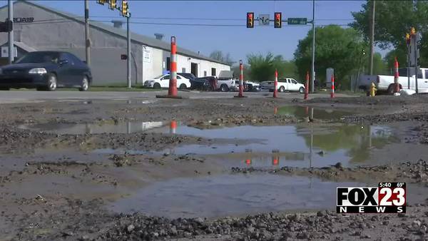 North Tulsa intersection riddled with potholes has drivers frustrated