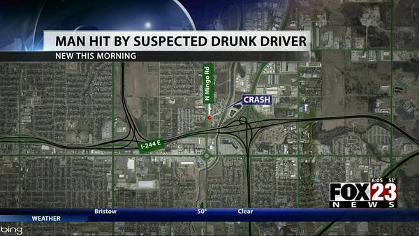 Video: Man hit by suspected drunk driver in north Tulsa