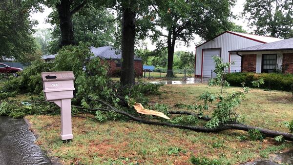 Straight line winds wreak havoc on trees and power lines in Muskogee