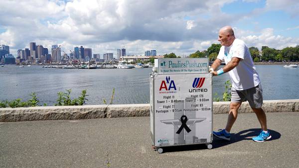 Remembering 9/11: Retired flight attendant pushing beverage cart from Boston arrives in New York
