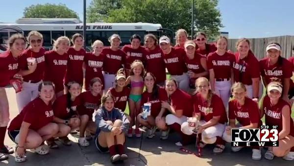 Video: Owasso HS softball team brings smile to young athlete in Broken Arrow