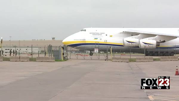 Video: Ukrainian-based cargo plane lands in Tulsa, marking first flight since war began