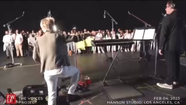 Taylor Hanson working to record thousands singing Iranian protest song