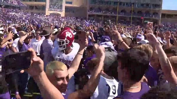 Big 12 fines TCU for storming field after OU upset